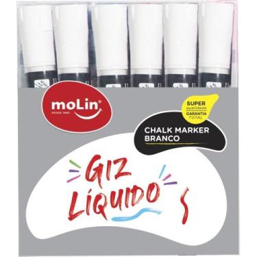 Imagem de Giz Liquido Branco com 6 Estojo - Molin