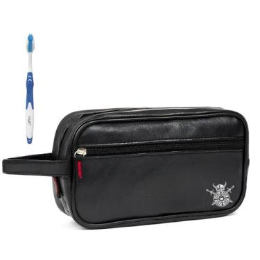 Imagem de Nécessaire Executiva Masculina Premium Preta Com Estampas - Mormino