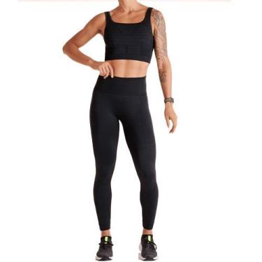 Imagem de Calça Legging Shine Seamless  Academia Poliamida Lupo Sport, Preto, M