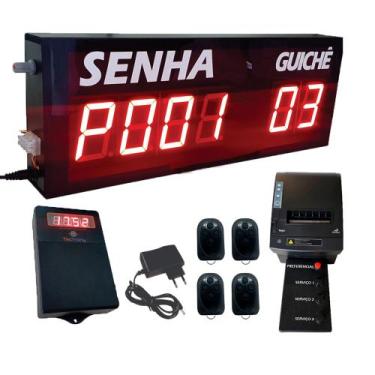 Imagem de Sistema Senha Guichê com impressora 4 serviços - Tectrony