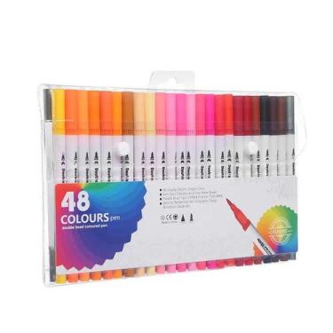 Imagem de Kit Canetinhas Brush Pen 48 Cores Duas Pontas SCB-48 001-48 - FINELINE