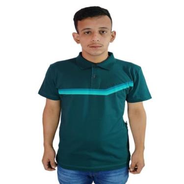 Imagem de Camiseta Mormaii Gola Polo Masculina Emborrachada Verde, Verde, GG, Ma