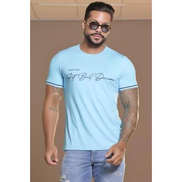 Imagem de Camisa Gola O Masculina Pitbull Lançamento Ref 86616 - Lock, Azul, G