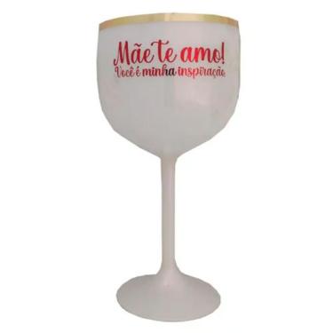 Imagem de TAÇA GIN BORDA DE OURO DIA DAS MÃES BRANCO/VERMELHO 600m unidade - BEZ