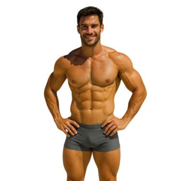Imagem de Sunga Masculina Lisa Boxer com Cordão Interno e Modelagem Anatômica - 