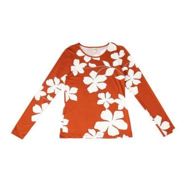 Imagem de Blusa Feminina Rovitex Manga Longa Estampada Telha, Telha, P