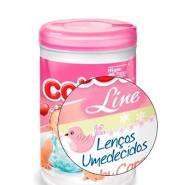 Imagem de LENÇO UMEDECIDO. Cotton Line Baby Care pote rosa. Embalagem com 40 uni