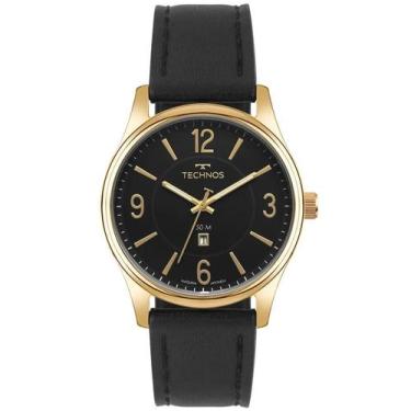 Imagem de Relógio Technos Masculino Steel Dourado com Pulseira em Couro Preto 21