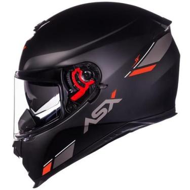 Imagem de Capacete Asx Eagle Sv Solid Preto Fosco / Grafite / Vermelho, 62