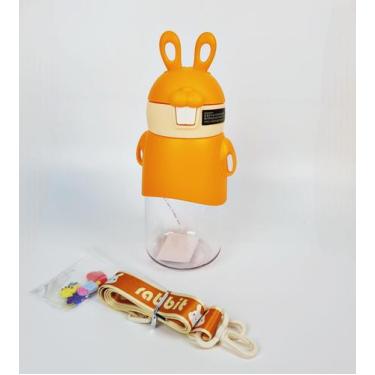 Imagem de Garrafa Infantil Plástica Coelho Alça Decorada 600ML B57-105 - Sanyuey