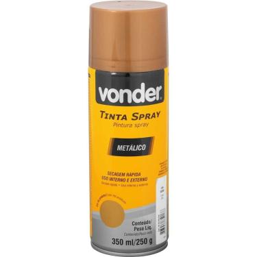 Imagem de Tinta Spray Metálica Base Acrílica para Pinturas Internas e Externas Ouro 350ml Vonder