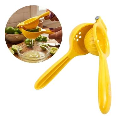 Imagem de Espremedor Manual de Cítricos para Suco com Mecanismo de Engrenagem Dupla em Abs Amarelo Baker's Secret
