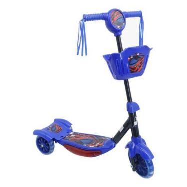 Imagem de Patinete Infantil 3 Rodas Musical Luz De Led Menino Azul - Qhouse Com 