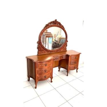 Imagem de Penteadeira Luiz XV Madeira de Lei Entalhes à Mão Imponente - luxdecor