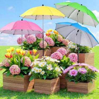Imagem de Sombrinhas para plantas FuBegi, kit com 4 unidades, 76 cm, proteção UV