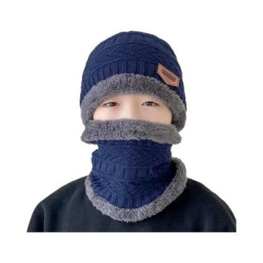 Imagem de Conjunto De Gorro E Cachecol De Malha Para Crianças, Meninos E Meninas