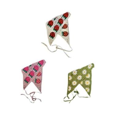 Imagem de Lenço Triangular Elegante De Tricô Para Mulheres, Acessório De Cabelo 