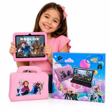 Imagem de Tablet Infantil Kids Rosa 4/64GB Com Caneta Touch e Acessorios com Pla