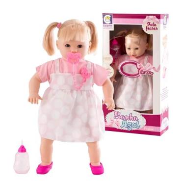 Imagem de Brinquedo Infantil Boneca Sonho Azul com Som e com Cabelo Cotiplas - 2