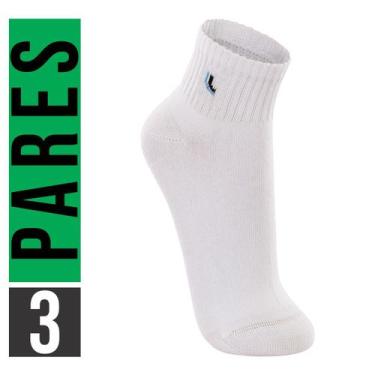 Imagem de Meias Masculino Kit 3 Pares Cano Médio Esportes Lupo Oferta, Branco, M