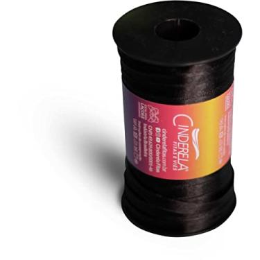 Imagem de Cinderela Fitas Fita de Cetim Simples Face, 07 mm, Preto, Carretel de 100 Metros