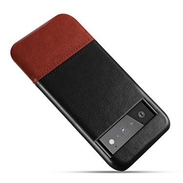 Imagem de Capa para Google Pixel 6/6 Pro, capa traseira de couro TPU (poliuretano termoplástico) moderna e durável com proteção antiarranhões, capa fina, F,6 Pro de 6,7 polegadas