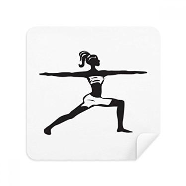 Imagem de Yoga Girl Keep Healthy Sports Contorno óculos pano pano limpador de tela tecido camurça pacote com 2