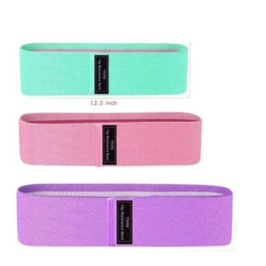 Imagem de Hip Band Kit 3 Faixas Elasticas Gluteos Pernas Bumbum