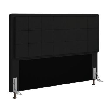 Imagem de Cabeceira Onix Cama Box Queen 160cm Suede Preto