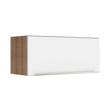 Imagem de Armário Aéreo Madesa Lux 80 cm 1 Porta Basculante - Rustic/Branco Veludo