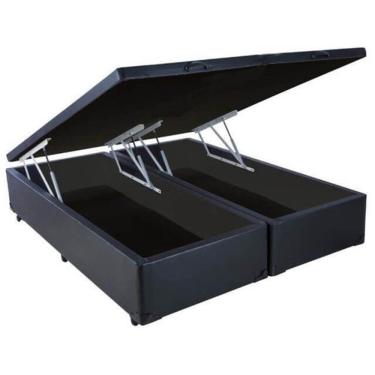 Imagem de Base Baú Cama Box Casal Bipartida 41x188x138 Cor Preto
