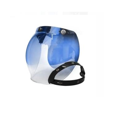 Imagem de Viseira C/ Flip Capacete Moto Bolha Bubble Azul E Cristal
