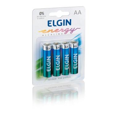 Imagem de Blister com 4 pilhas alcalinas AA - ELGIN LR6