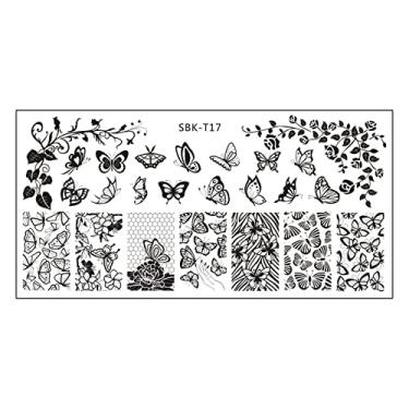 Imagem de Modelo De Carimbo De Unha Diy Impressão De Unhas De Unhas Estamplas De Estampagem Unhas Texture Texture Design Stamp Fool for Manicure Salon Home Halloween Natal