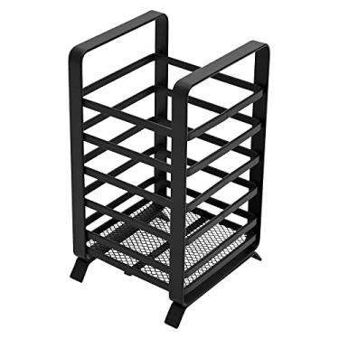 Imagem de Mimo Style Porta Utensílios e Talheres Formato Retangular, Feito Inteiramente em Aço Inoxidável na Cor Preta. Auxilia na Organização da Sua Bancada e na Duração de Suas Lâminas. Resistente e Durável