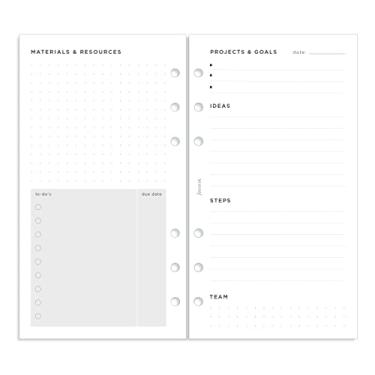 Imagem de Filofax Refil de organizador, tamanho pessoal, pacote de gerenciamento de projetos, papel branco, 17 x 9,5 cm, 56 folhas (B132686)