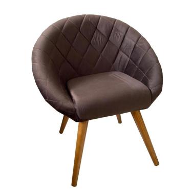 Imagem de Poltrona Decorativa Sala Cadeira Oferta Emilia Pés Palito Suede