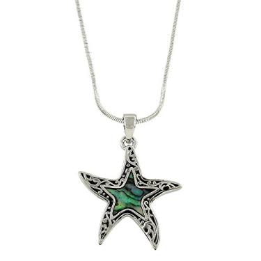 Imagem de Falari Colar com pingente de vida marinha cristal de strass r dio altamente polido 43 cm corrente de cobra, Cristal