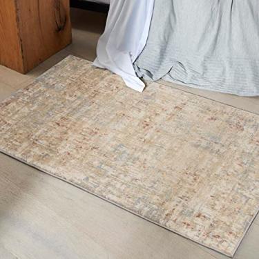 Imagem de Calvin Klein Ck005 Tapete encantador, moderno e contemporâneo, marfim/cinza, 9,5 x 1,5 m, fácil limpeza, não cai, quarto de cama, sala de estar, sala de jantar, cozinha (3x5)