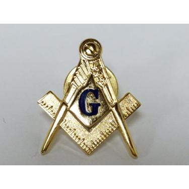 Imagem de Broche de lapela maçônica, quadrado e bússola, maçom, 2,54 cm azul G