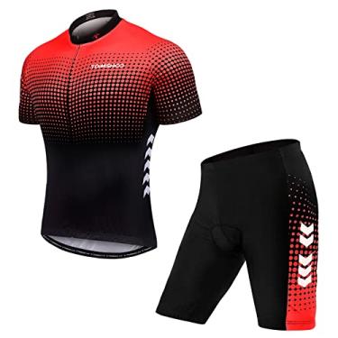 Imagem de Tingpai Conjunto de ciclismo de ciclismo de terno curto de verão masculino com 5D acolchoado em shorts de ciclismo de secagem rápida respirável conjunto de jersey de ciclismo pa ciclismo espo vo ao a
