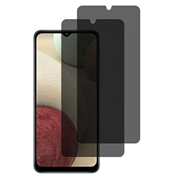 Imagem de AISELAN Película de privacidade para Samsung Galaxy A12, [pacote com 2] HD transparente, antiespião, autoadesivo, resistente a arranhões, vidro temperado para Galaxy A12