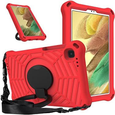 Imagem de Capa de tablet para Samsung Galaxy Tab A7 Lite 8,7 polegadas (2021) SM-T220/SM-T225 Kids - Capa de EVA leve e durável à prova de queda, suporte de alça multifuncional giratório de 360 graus (cor: vermelho)