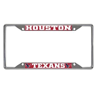 Imagem de Moldura cromada para placa de licença NFL Houston Texans, cromada, 15,8 x 31,1 cm