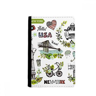 Imagem de Carteira Spring Liberty New York America Graffiti Passport Holder Notecase Burse Capa Cartão Bolsa, Multicolor