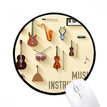 Imagem de DIYthinker Combinação de instrumentos musicais padrão mouse pad desktop escritório tapete redondo para computador
