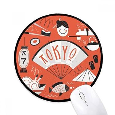 Imagem de DIYthinker Sushi Gueixa Japão Tóquio Mouse Pad Japonês Desktop Escritório Tapete Redondo para Computador
