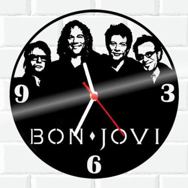 Imagem de Relógio De Vinil Disco Lp Parede  Bon Jovi Rock - Rb Criações