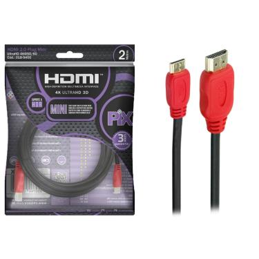 Imagem de Cabo Mini Hdmi X Hdmi 2 Metros Blindado 2.0 Ethernet 2m 4k