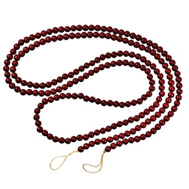 Imagem de WeiLaiKeQi Grânulos dadeira de Natal estilo retrô guirlanda para rústico para casa de, Vermelho Escuro 274cm